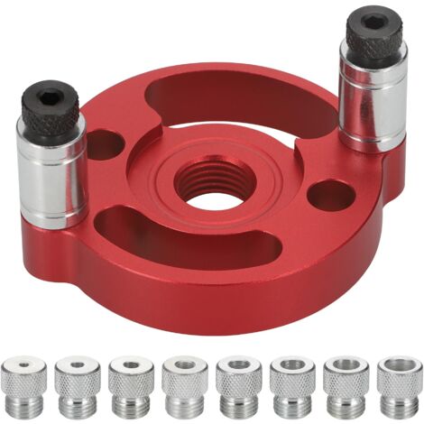 Kit de Recherche de Centre de Travail pour le Bois, Centre de Perçage en Aluminium avec Douilles de Perçage 3/4/5/6/7/8/9/10mm, Guides de Perçage Vertical pour Bois