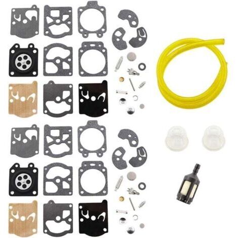 Kit de reconstruction de carburateur avec tuyau de carburant pour tronçonneuse Walbro K10-WAT WA WT série Husqvarna Poulan McCulloch Echo (lot de 2)