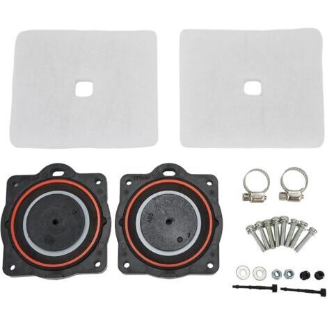 Kit de reconstruction de pompe à air pour Hiblow série HP-80 (HP-80-0110, HP-80-0117) - Comprend 2 diaphragmes, 2 filtres, goupille de sécurité, pinces et vis - Pour Aqua-Safe AS500, Aqua-Aire