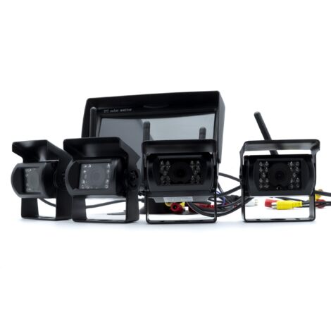 Kit de recul sans fil 7" avec 4 caméras IR - Surveillance à 360° et vision nocturne