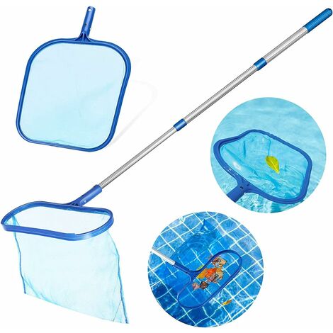 Kit de red de aterrizaje para fondo de piscina con mango telescópico de aluminio, kit de red de aterrizaje para fondo de piscina para piscina, estanques, fuente, estanque, depósito Piscis