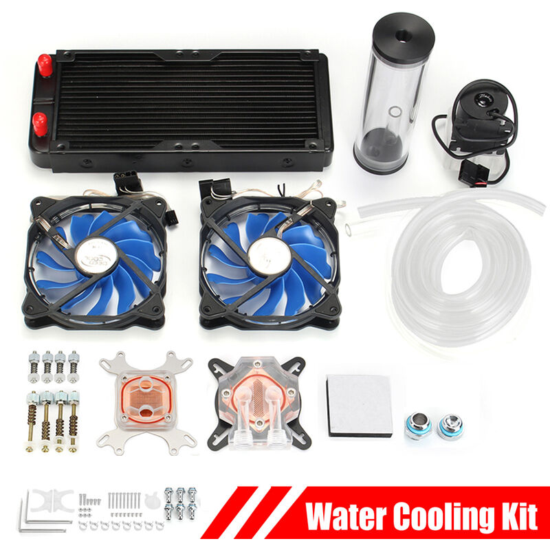 

Kit de refrigeración por agua para PC DIY con fila de agua de 240mm + Kit de sistema de refrigeración por agua CPU Ordenadors Radiador Bomba Tanque