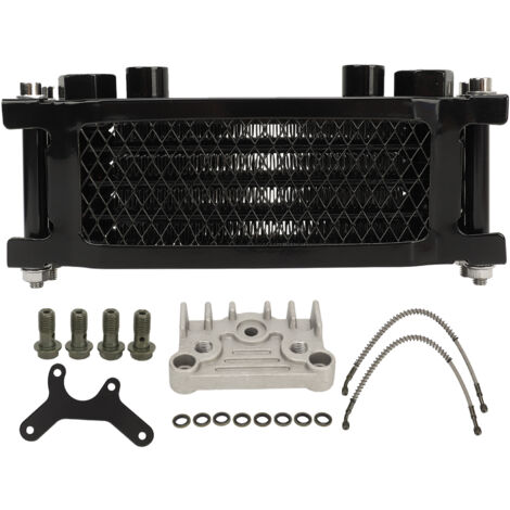 Kit de refroidissement de moteur à 4 rangées en aluminium, ensemble de 17 pièces de radiateur de refroidissement d'huile de moto de remplacement pour Monkey 125cc-140cc noir