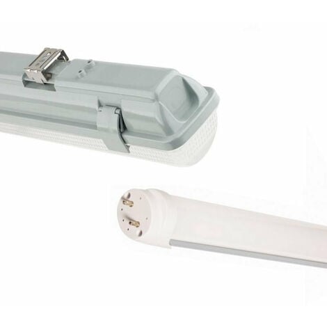 Kit de Réglette LED étanche Double IP65 + 2 Tubes Néon LED 150cm T8 22W  inclus - Blanc Neutre 4000K - 5500K - SILAMP