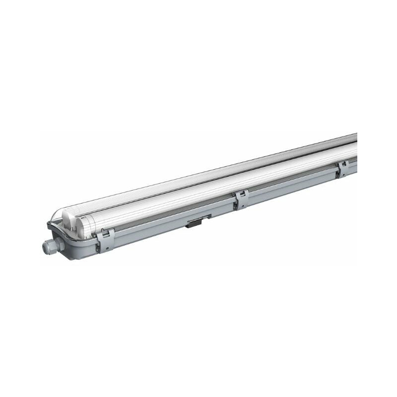 Silumen – Kit réglette LED étanche IP65 avec 2 tubes LED T8 120 cm 18W – Flux lumineux 3312 lm – Angle d'éclairage 120° – Pour chantiers humides