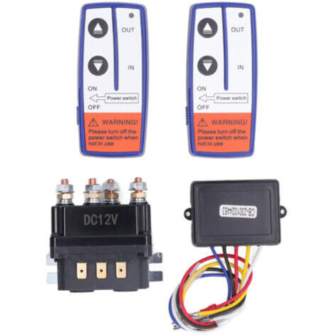 Kit de relais de treuil 12V 250A Télécommande incluse Étanche et faible consommation Pour VTT et véhicules tout-terrain