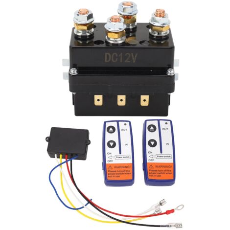 Kit de relais de treuil 12V 500A avec télécommande, interrupteur de contacteur pour treuil, idéal pour ATV, motoneige et tondeuses.