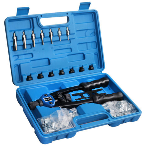 Kit de remachado manual de 110 piezas, fácil de usar y de alta calidad. Remachadora manual de fácil manejo. Juego de herramientas de remachado profesional.