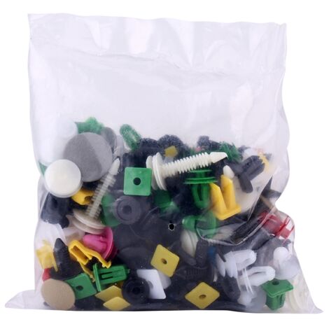 Kit de remaches y sujetadores para interiores de automóviles - 200 piezas, plástico rígido surtido para parachoques y puertas