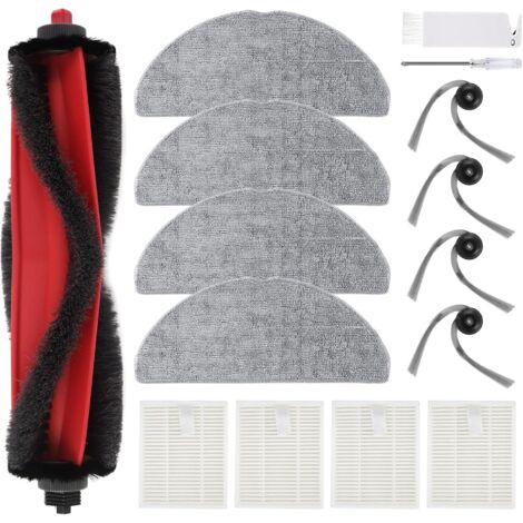 Kit de remplacement d'accessoires Q7M5 pour aspirateurs robots Roborock Q7 M5/Q7 M5+, Q7 L5/Q7 L5+ : 1 brosse principale, 4 filtres, 4 brosses latérales, 4 lingettes de nettoyage.