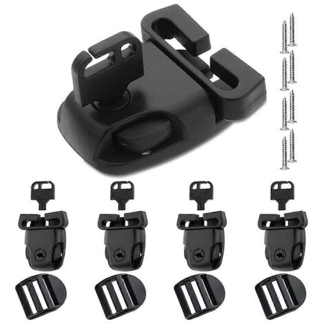 Kit de remplacement de 4 clips pour couverture de spa/jacuzzi avec clés (noir)