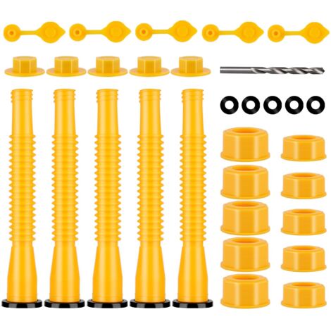 Kit de remplacement de bec verseur pour bidon d'essence, bec verseur flexible adapté aux bidons d'essence de 1/2/5/10 gallons, remplacement du bec verseur pour bidon de carburant (jaune)