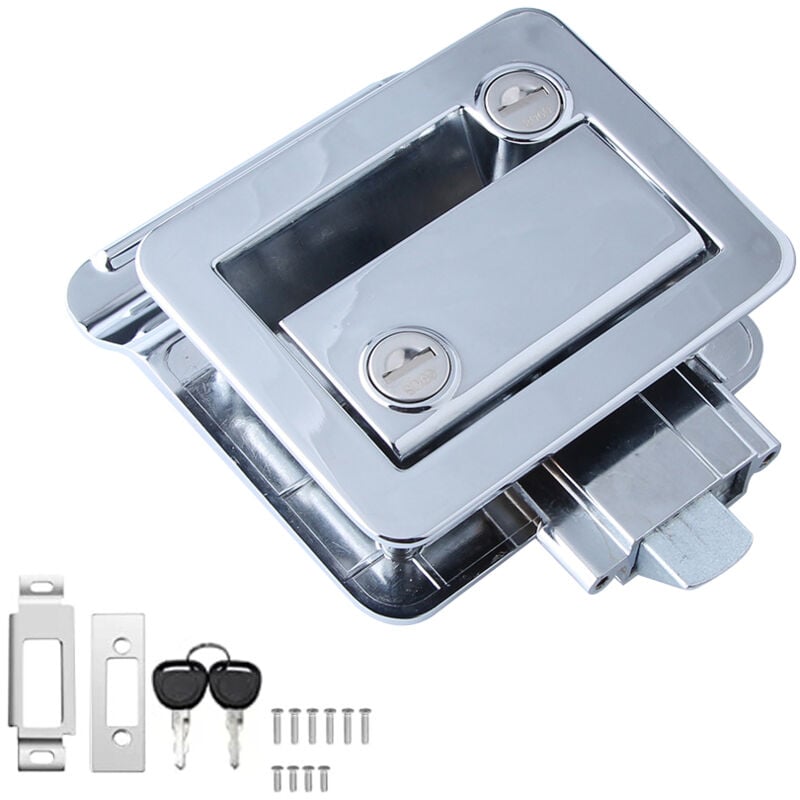 Lifcausal - Kit de remplacement de serrure de porte d'entrée en alliage de zinc avec 2 clés pour caravanes, camping-cars, camions, transporteurs de