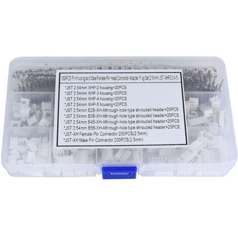 Kit de remplacement d'en-tête enveloppé, boîtier de connecteur à broche, 560 pièces, Compatible avec JST-XHP