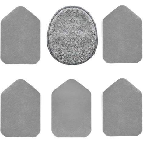 Kit de Remplacement du Brosse de Nettoyage de Baignoire et Carrelage - 5 Éponges à Récurer et 1 Chiffon en Microfibre