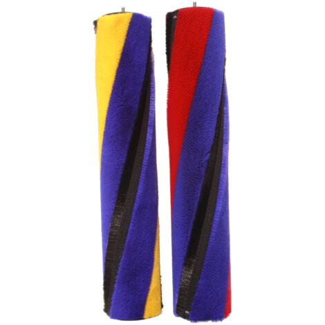 Kit de remplacement pour brosse à rouleau légère/brosse laser pour aspirateur Dyson V15/V10/V12 : une brosse à rouleau fine rouge foncé et une jaune.