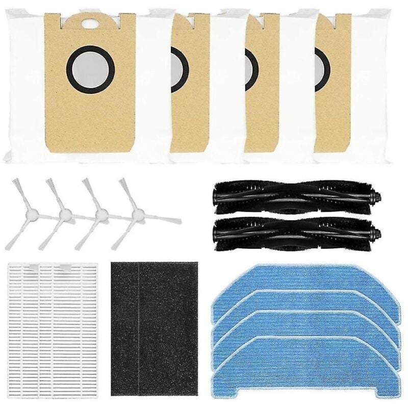 Fei Yu - Kit de remplacement pour brosse principale, brosse latérale, filtre et sac à poussière pour aspirateur robot Q11