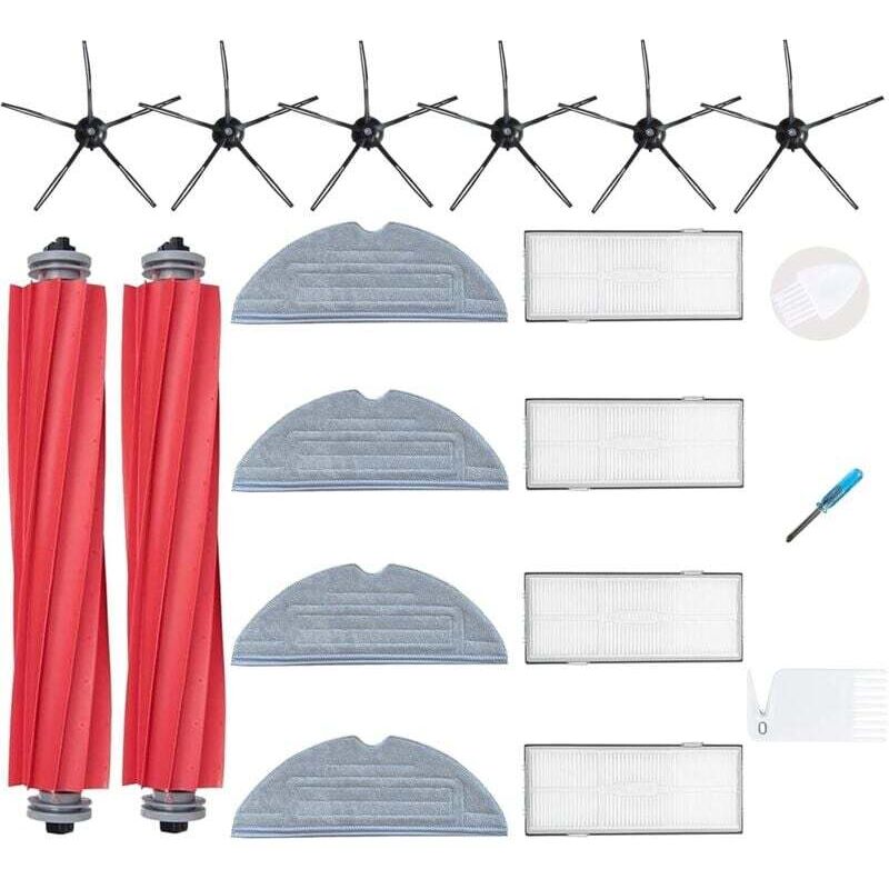 Kit de Remplacement pour Roborock S7 S7 Plus S7 MaxV S7 MaxV Ultra Aspirateur Robot,4 filtres,4 Chiffons de vadrouille,6 brosses latérales et 1