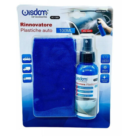 Kit De Rénovation Des Plastiques De Voitures Et De Motos Avec Spray Polish Wipe Clean