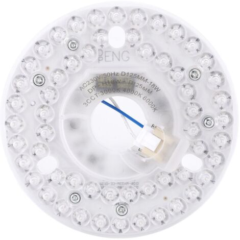 Kit de rénovation pour ventilateur de plafond à LED 4,92 pouces 18 W 3CCT 3000 K 4000 K 6000 K intensité variable rond carte PC de remplacement 230 V