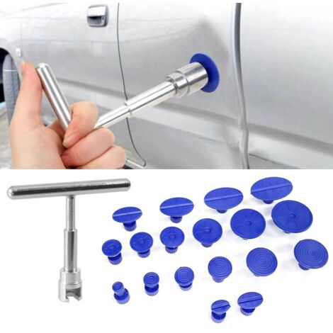Kit de reparación de abolladuras sin pintura pvotawp para carrocería de automóviles, herramienta de reparación de abolladuras con martillo deslizante de aluminio y 18 ventosas para automóviles, metal,