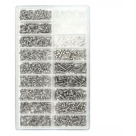 Kit de reparación de gafas graduadas y de sol: tornillos pequeños, herramientas de acero inoxidable (aproximadamente 1000 piezas).
