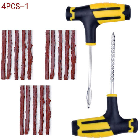 Kit de reparación de neumáticos con aspiradora para coche Chezhiku, que incluye una banda de rodadura, un cable de reparación y 15 tiras adhesivas para emergencias al aire libre.