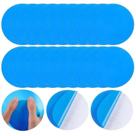 Kit de reparación de piscinas ZVD-20 piezas, parches autoadhesivos de plástico para piscinas inflables y barcos, color azul