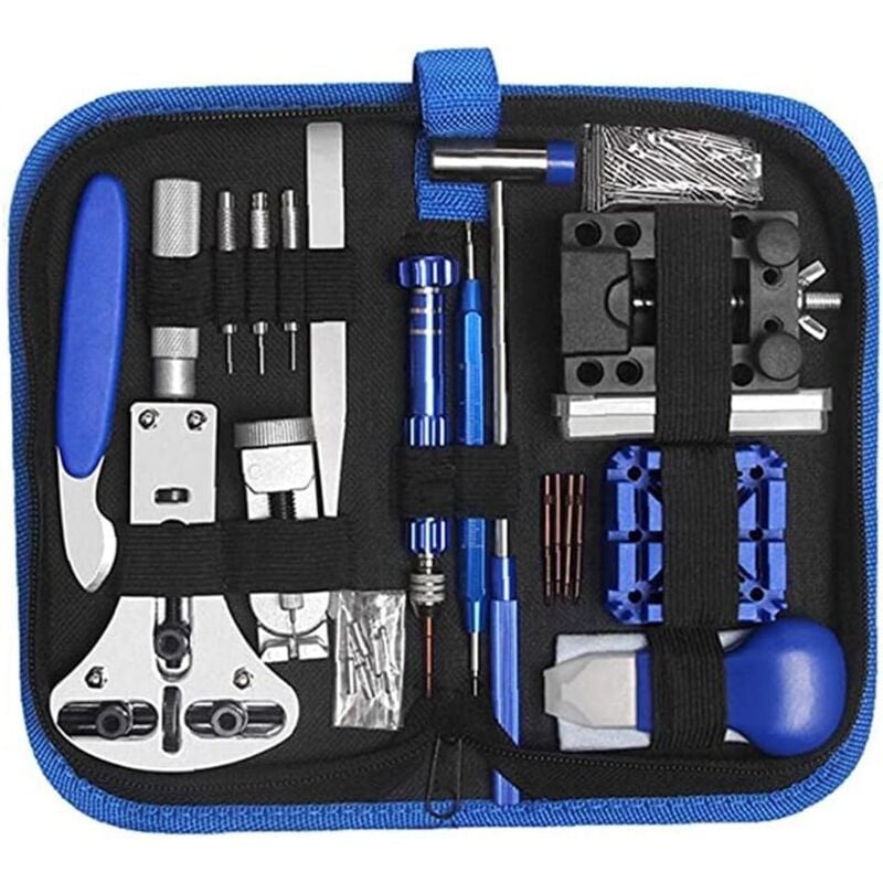 Kit de reparación de relojes, herramientas de relojero, correa, enlace, estuche protector, abridor, barra de resorte, Pin, 185 Uds.
