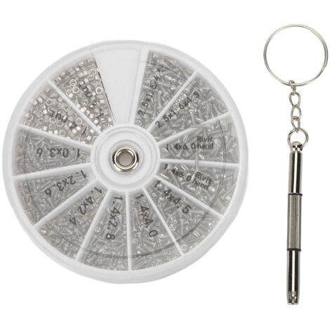 Kit de Réparation 600pcs Vis Écrous pour Lunettes Montre avec Tournevis M1 M1.2 M1.4 M1.6