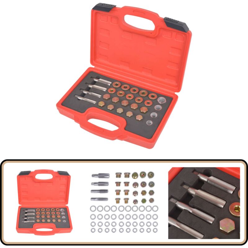 Kit de réparation de bouchon de vidange d'huile 64 pcs - Kit Réparation Bouchon Vidange Huile - Outil Mécanique - Entretien Voiture - Outil Atelier