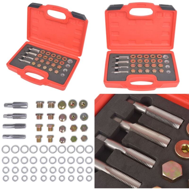 Kit de réparation de bouchon de vidange d'huile 64 pcs - outil de voiture - outils de voiture - Home & Living