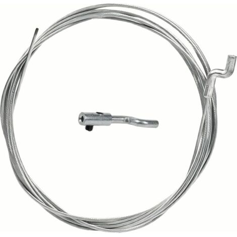 Kit de Réparation de Câble de Gaz Universel Ø1.5mm x 2.5m - Avec Embout et Serre-câble en Z pour Tondeuse, Débroussailleuse, Motoculteur