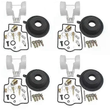 Kit de réparation de carburateur (4 pièces) pour ZX600D ZZR600D ZX ZZR 600 1990-1995 ZX600 ZZR600 : siège de soupape à flotteur, membrane à dépression.