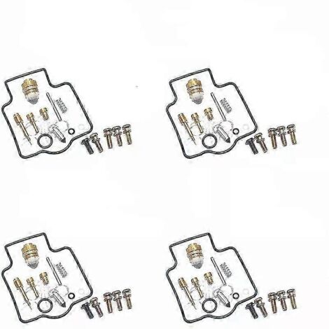 Kit de réparation de carburateur (4 pièces) pour ZX600D ZZR600D ZX ZZR 600 1990-1995 ZX600 ZZR600 : siège de soupape à flotteur, membrane à dépression.