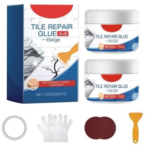 Kit de réparation de carrelage,Étanche Colle de réparation pour carrelage Pour réparer rayures, trous et fissures Pour lavabos