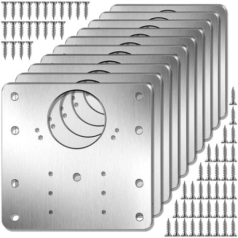 Kit de réparation de charnières de placard (10 pièces) en acier inoxydable avec vis de fixation pour portes de placards de cuisine.