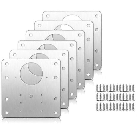 Kit de réparation de charnières de porte (6 pièces) avec vis et supports de charnières.