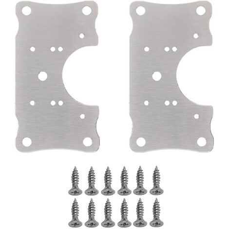 Kit de réparation de charnières en bois (4 pièces), avec trous et vis, pour protéger les meubles de cuisine en bois.