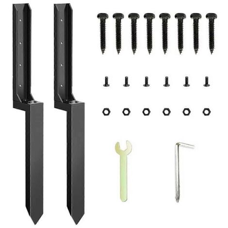 Kit de réparation de clôture : 2 piquets de support métalliques épais pour clôture
