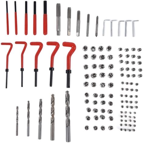 Kit de Réparation de Filetage 125 Pièces - Outil de Restauration avec Clés, Forets et Tarauds M5 M6 M8 M10 M12