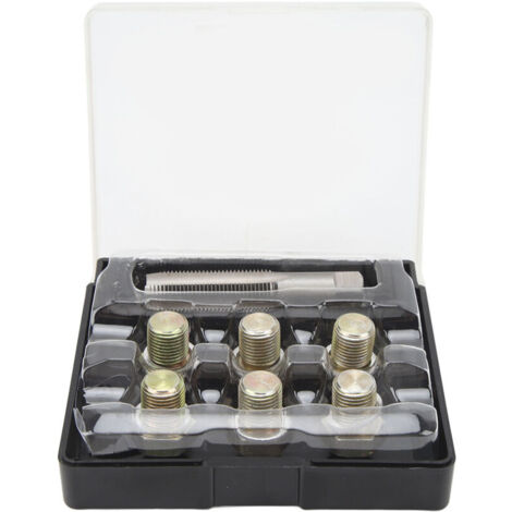 Kit de réparation de filetage de bouchon de vidange d'huile 13 pièces M13 x 1,5 mm Kit d'outils de refiletage de vis de carter d'huile