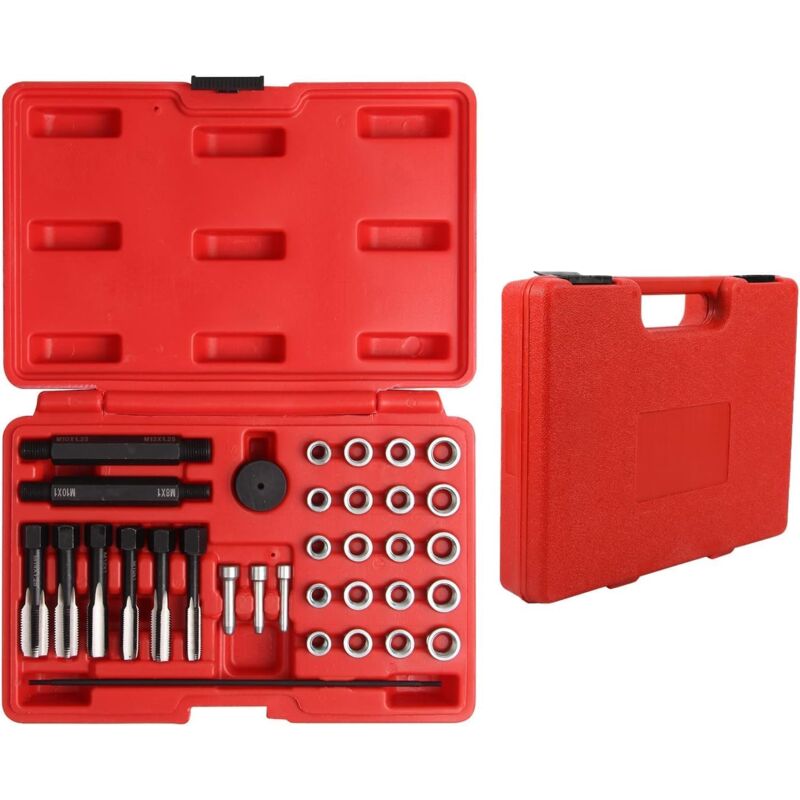 S-giant - Kit de réparation de filetage de bougie de préchauffage 33 pièces/ensemble, outil de retrait de bougie de préchauffage, guide de pilote,