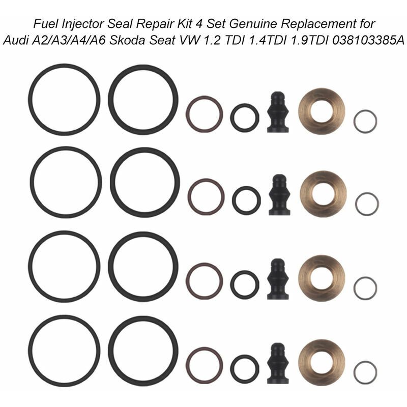 Msbd - Kit De Reparation De Joint D'Injecteur De Carburant 4 Ensembles De Remplacement D'Origine Pour Audi A2 A3 A4 A6 Skoda Seat Vw 1.4 1.9 2.0Tdi