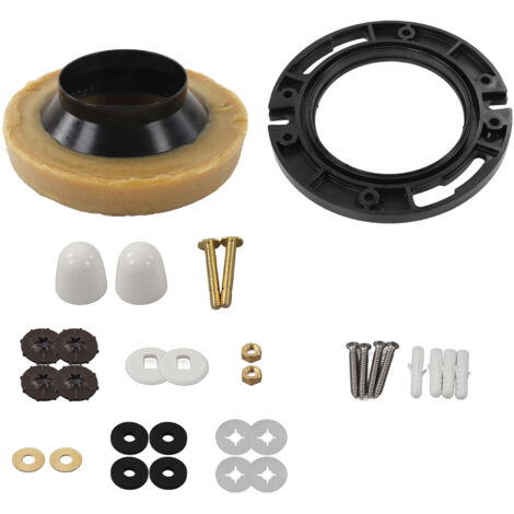 Kit de Réparation de Joint pour Toilette Flange de PVC Fixation Ancre Srewbolt Kit d'Installation et Anti-Odeurs avec Flange, Plaque et Accessoires Ensemble de Scellement Résistant aux Fuites et G