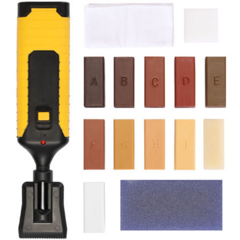 Kit de réparation de la maison de ménage Réparations du sol DIY outil de planche en bois multifonctionnel en bois rayures utilitaire réparateur avec 11 blocs de cire