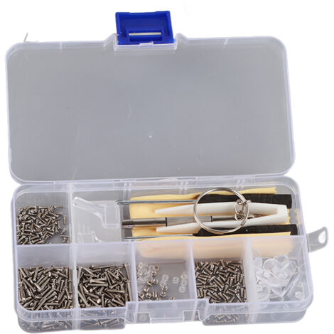 Kit de Réparation de Lunettes 500 Pièces, Vis, Écrous, Ressorts et Tournevis pour Montures