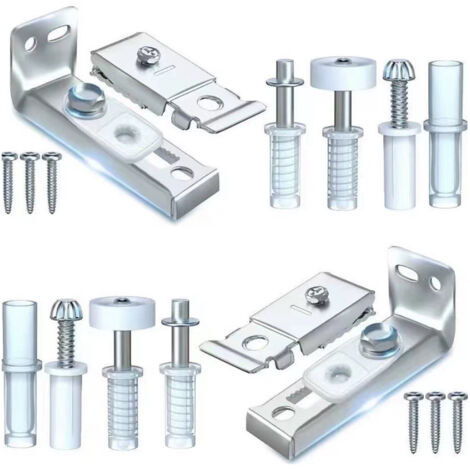 Kit de réparation de matériel de porte pliante - Lot de 2 pièces de rechange pour portes de placard coulissantes pliantes comprenant un support supérieur et inférieur, un pivot de 3/8", une roue de gu