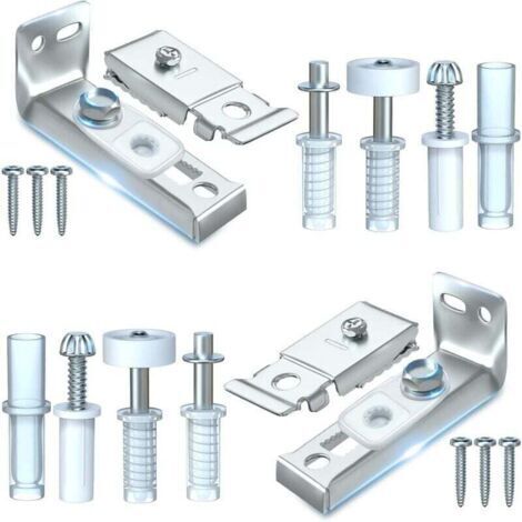 Kit de réparation de matériel de porte pliante - Lot de 2 pièces de rechange pour portes de placard coulissantes pliantes comprenant un support supérieur et inférieur, un pivot de 3/8", une roue de gu