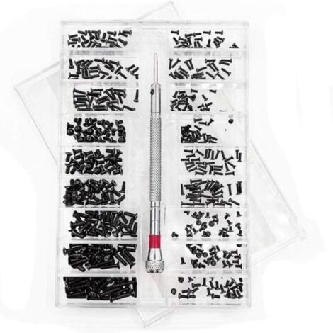 Kit de réparation de micro-vis de 500 pièces, avec tournevis
